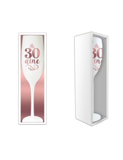 Flute Blanche Rose Dore 30 Aine Faites La Fête Accessoires de décoration