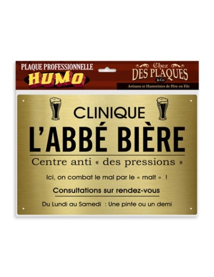 Plaque Professionnelle L Abbe Biere Faites La Fête Plaque