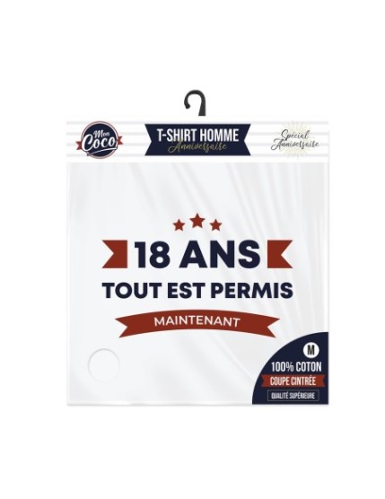 T Shirt 18Ans Tout Est Permis... Taille M Faites La Fête T shirt