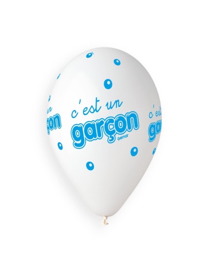 Sachet de 5 ballons anniversaire imprimé C\'est un garcon Faites La Fête Ballons & Arches