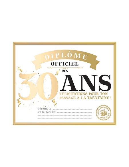 Cadre Diplome 30 Ans