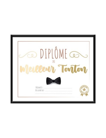 Cadre Diplome Meilleur Tonton Faites La Fête Cadre diplôme