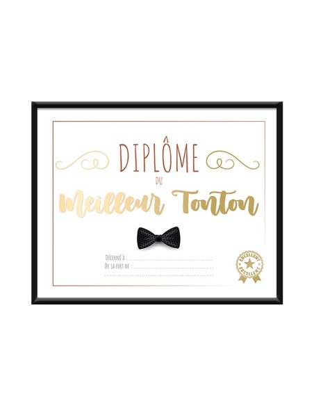Cadre Diplome Meilleur Tonton