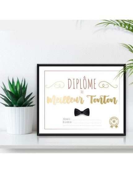 Cadre Diplome Meilleur Tonton Faites La Fête Cadre diplôme