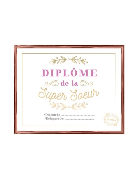 Cadre Diplome Super Soeur