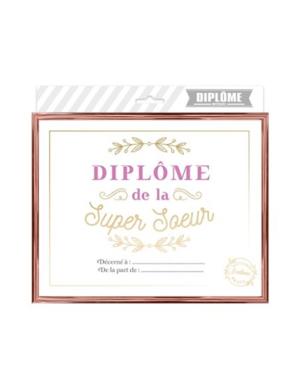 Cadre Diplome Super Soeur Faites La Fête Cadre diplôme