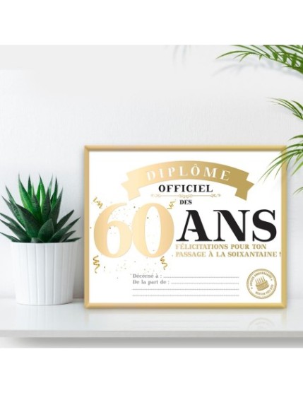 Cadre Diplome 60 Ans Faites La Fête Cadre diplôme