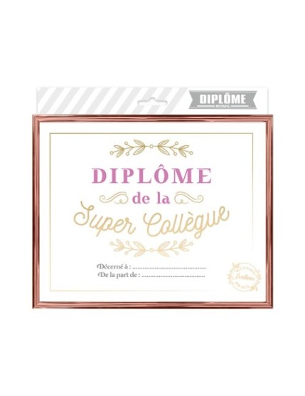 Cadre Diplome La Super Collegue Faites La Fête Cadre diplôme