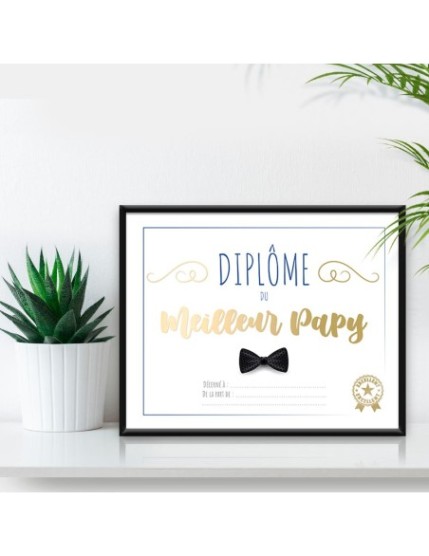 Cadre Diplome Meilleur Papy Faites La Fête Cadre diplôme