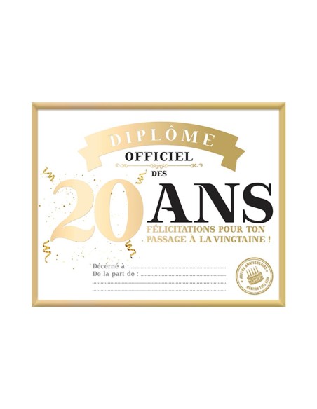 Cadre Diplome 20 Ans
