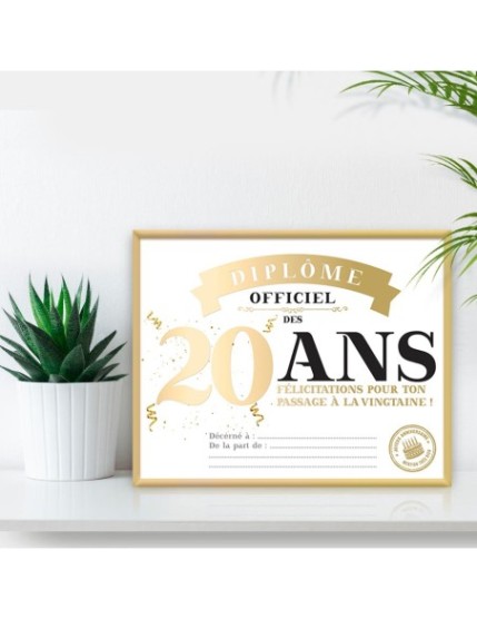 Cadre Diplome 20 Ans Faites La Fête Cadre diplôme