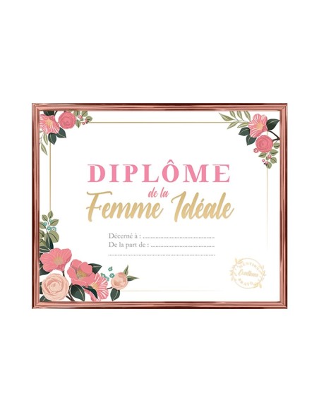 Cadre Diplome Femme Ideale