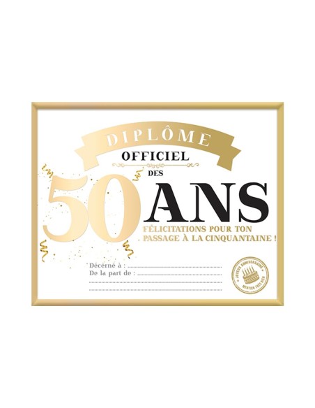 Cadre Diplome 50 Ans