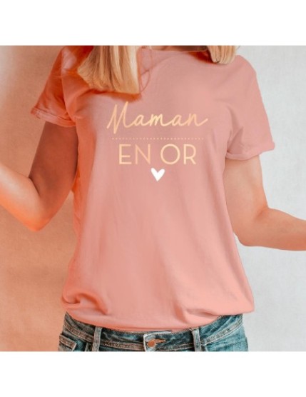 T Shirt Maman En Or Taille S Faites La Fête T shirt