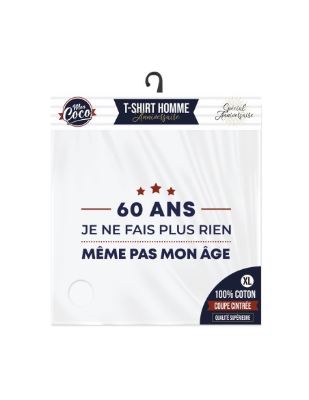 T Shirt 60Ans Meme Pas Mon Age Taille Xl