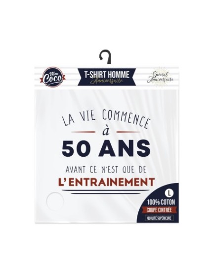 T Shirt 50Ans La Vie Commence Taille L Faites La Fête T shirt