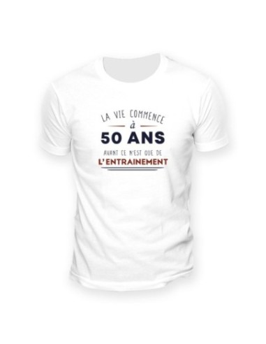 T Shirt 50Ans La Vie Commence Taille L