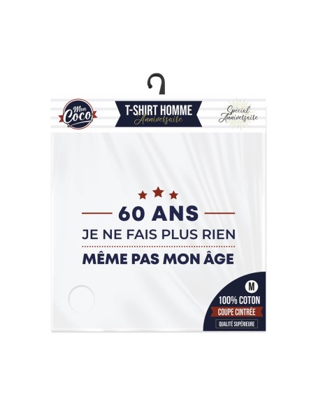 T Shirt 60Ans Meme Pas Mon Age Taille M