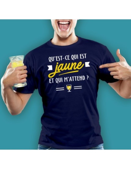 T Shirt ...Est Jaune Taille L Faites La Fête T shirt