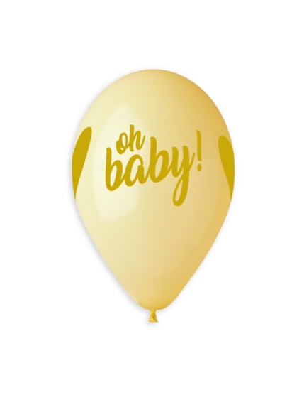 Sachet de 5 ballons anniversaire imprimé Oh Baby! Gold Faites La Fête Ballons & Arches