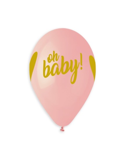 Sachet de 5 ballons anniversaire imprimé Oh Baby! Gold Faites La Fête Ballons & Arches