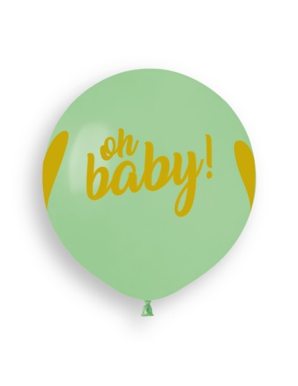 Sachet de 3 ballons anniversaire imprimé Oh Baby! Gold Faites La Fête Ballons & Arches