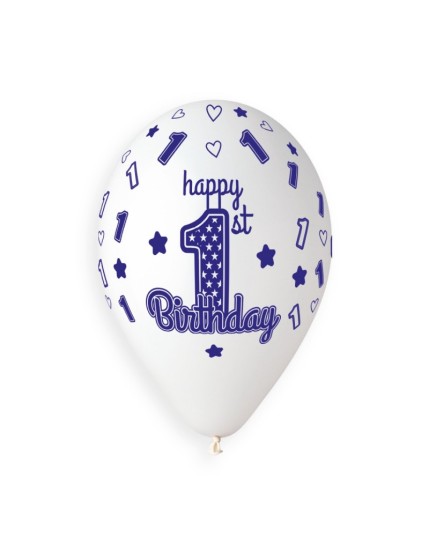 Sachet de 5 ballons anniversaire imprimé 1st birthday Faites La Fête Ballons & Arches