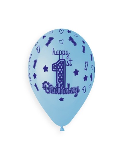 Sachet de 5 ballons anniversaire imprimé 1st birthday Faites La Fête Ballons & Arches