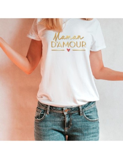 T Shirt Maman D Amour Taille L Faites La Fête T shirt