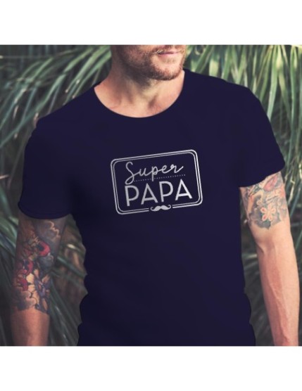 T Shirt Super Papa Taille M Faites La Fête T shirt
