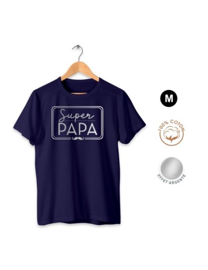 T Shirt Super Papa Taille M Faites La Fête T shirt