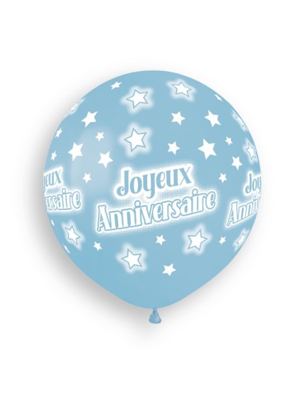 Sachet de 3 ballons anniversaire imprimé Joyeux Anniversaire Faites La Fête Ballons & Arches