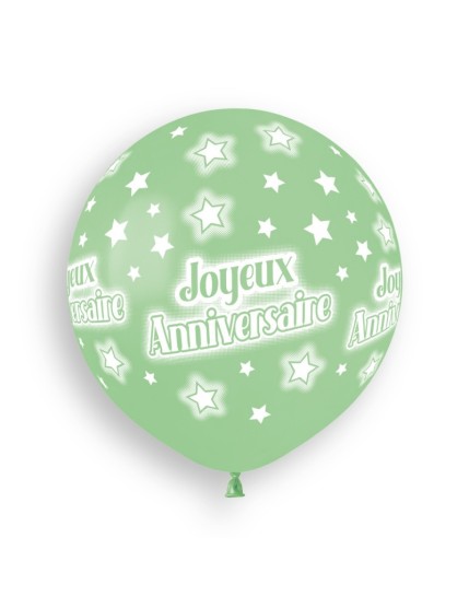 Sachet de 3 ballons anniversaire imprimé Joyeux Anniversaire Faites La Fête Ballons & Arches