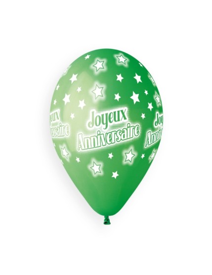 Sachet de 5 ballons anniversaire imprimé Anniversaire Faites La Fête Ballons & Arches