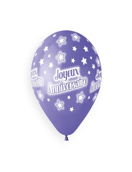 Sachet de 5 ballons anniversaire imprimé Anniversaire Faites La Fête Ballons & Arches