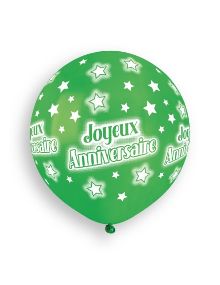 Sachet de 3 ballons anniversaire imprimé Anniversaire Faites La Fête Ballons & Arches