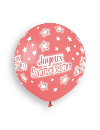 Sachet de 3 ballons anniversaire imprimé Anniversaire Faites La Fête Ballons & Arches