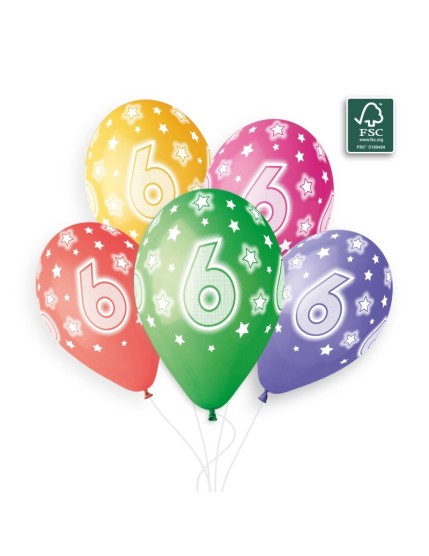 Sachet de 5 ballons anniversaire imprimé Birthday Anniversaire Faites La Fête Ballons & Arches