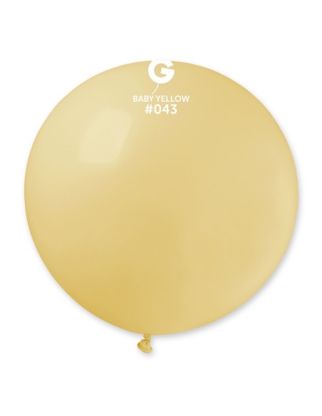 Sachet de 1 ballon géant rond jaune bébé