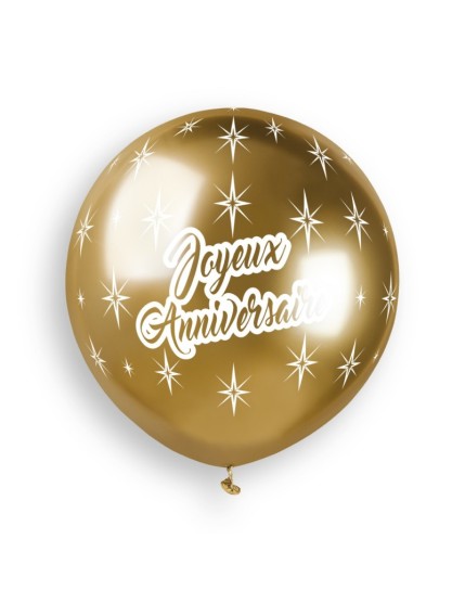 Sachet de 3 ballons anniversaire imprimé Joyeux Anniversaire Shiny Faites La Fête Ballons & Arches