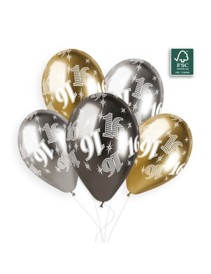 Sachet de 5 ballons anniversaire imprimé Birthday Anniversaire Shiny Faites La Fête Ballons & Arches