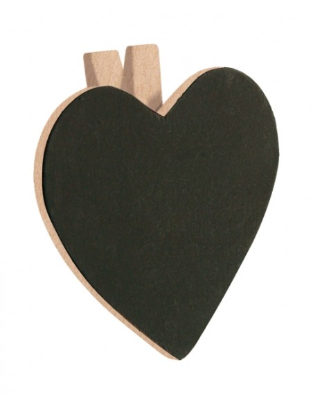 Ardoise Coeur sur pince Naturel