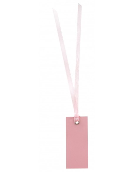 Marque-place rectangle ruban Rose