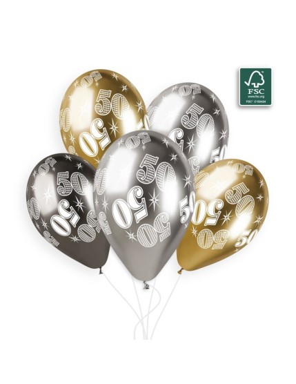 Sachet de 5 ballons anniversaire imprimé Birthday Anniversaire Shiny Faites La Fête Ballons & Arches