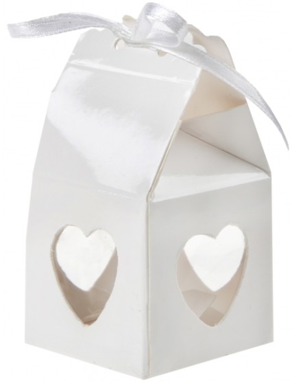 Boîte coeur Blanc Faites La Fête Accessoires de décoration