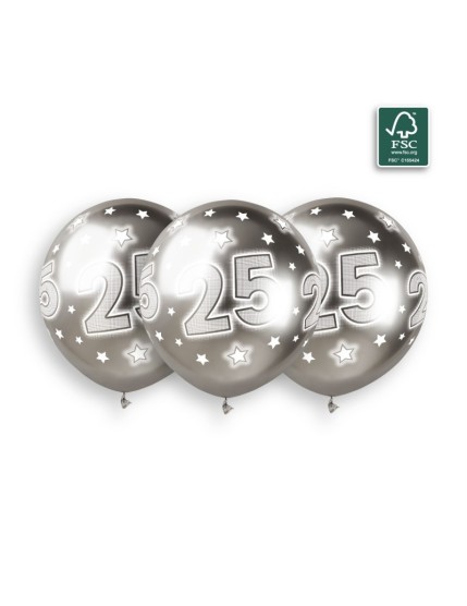 Sachet de 3 ballons anniversaire imprimé Anniversaire Shiny Faites La Fête Ballons & Arches