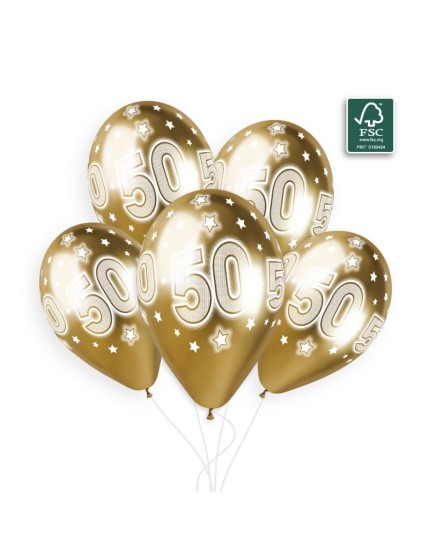 Sachet de 5 ballons anniversaire imprimé Anniversaire Shiny Faites La Fête Ballons & Arches