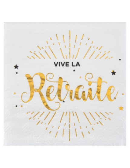 Serviette Vive la retraite Blanc Faites La Fête Accessoires de décoration