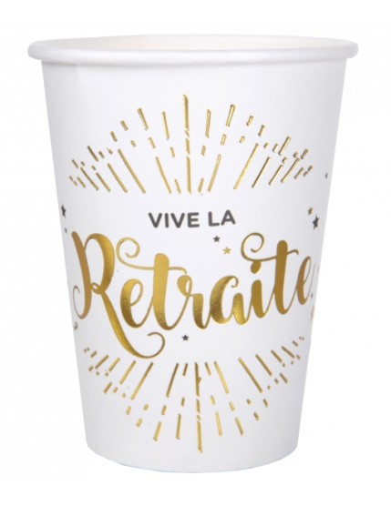 Gobelet Vive la retraite Blanc Faites La Fête Accessoires de décoration