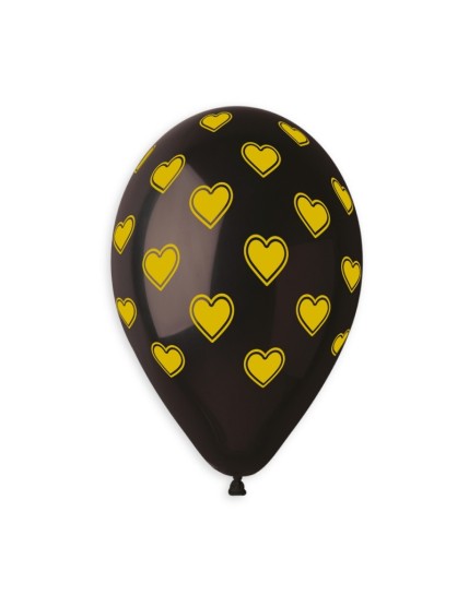 Sachet de 5 ballons anniversaire imprimé Golden love & Hearts Faites La Fête Ballons & Arches